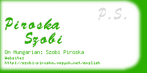 piroska szobi business card